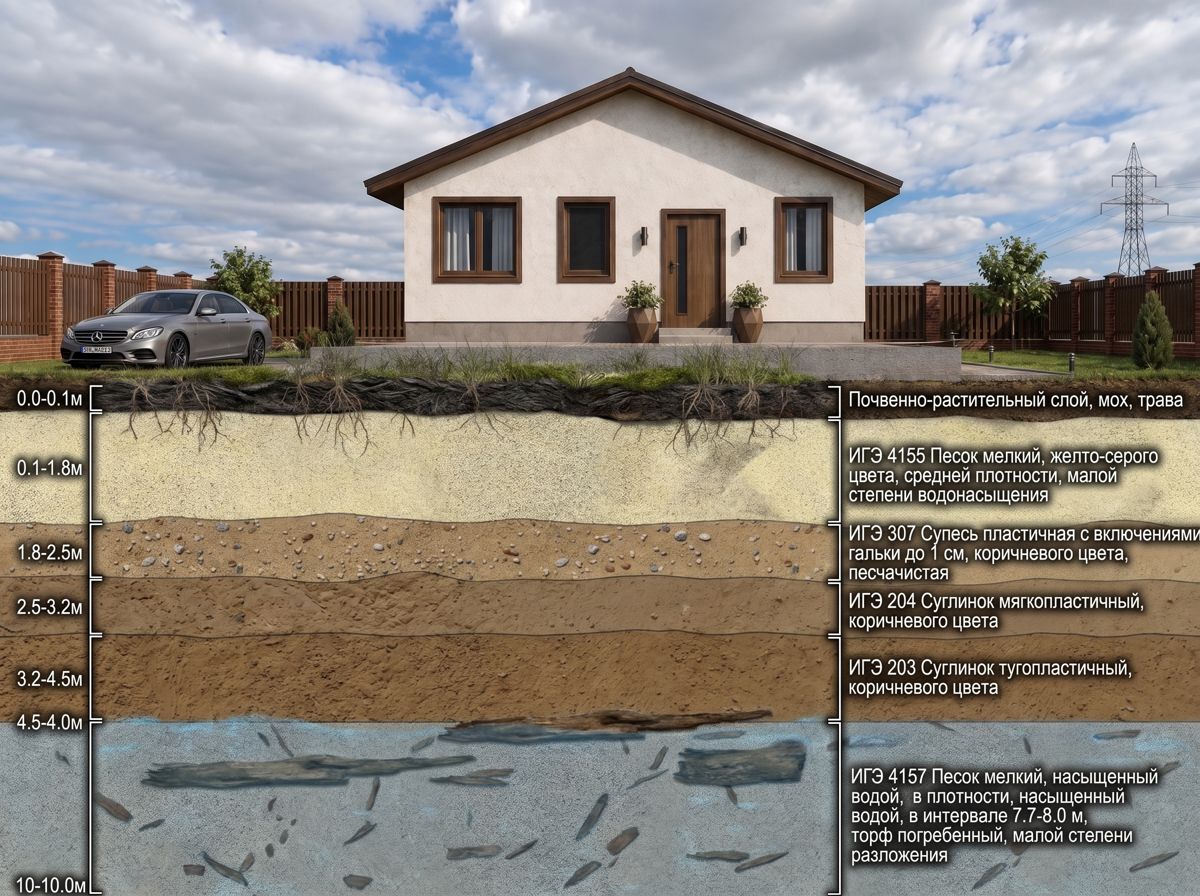 Геология участка: слои грунта под домом